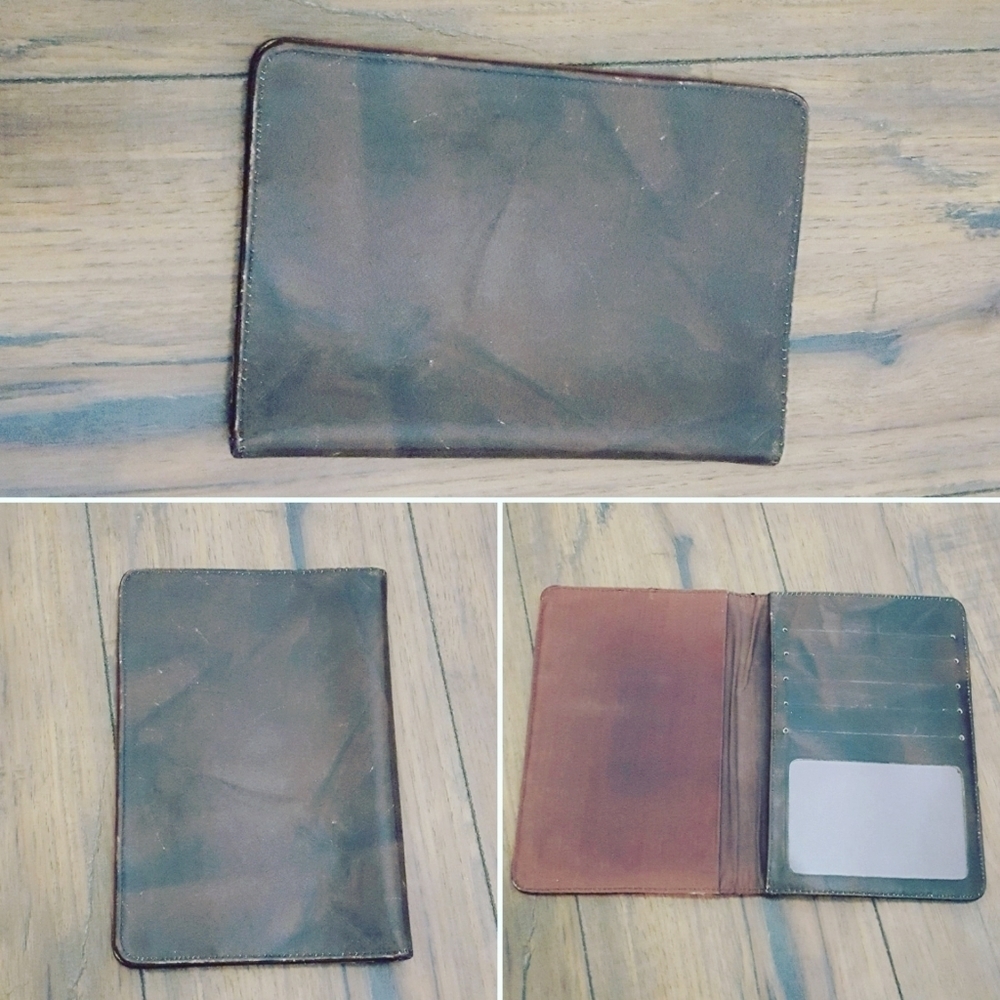 Vintage Leather Bifold Wallet Card Holder Organizer Brown Slim
